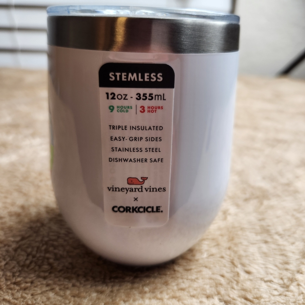 Vinyard vines/Corkcicle calibration NWT 12oz triple insulated stemless cup - Picture 10 of 10